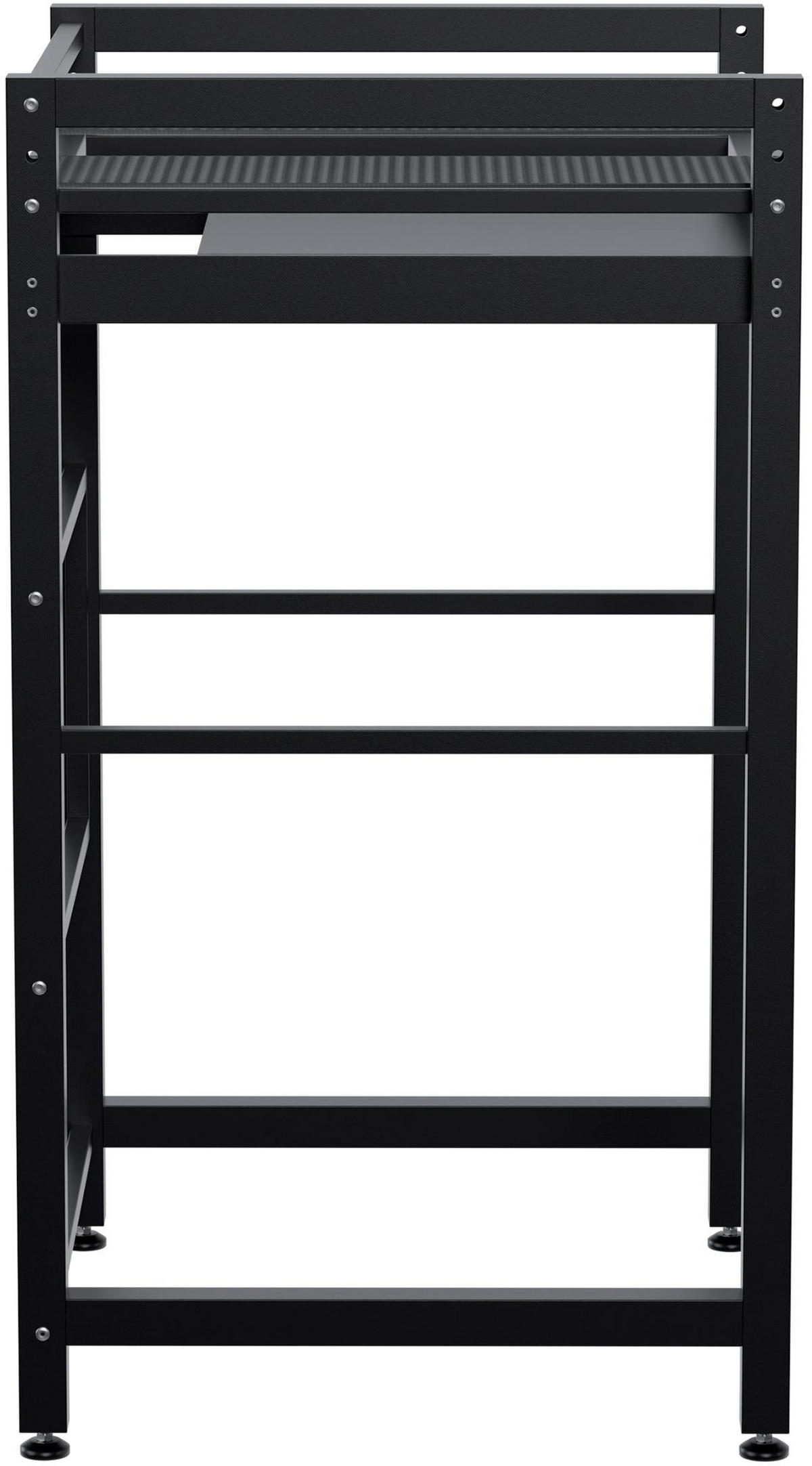 WASCHMASCHINENREGAL Klaus Ausziehboden 73x64x115cm Metall Schwarz Waschmaschinenuntergestell - Schwarz, Metall (73/115/64cm) - DELUKE
