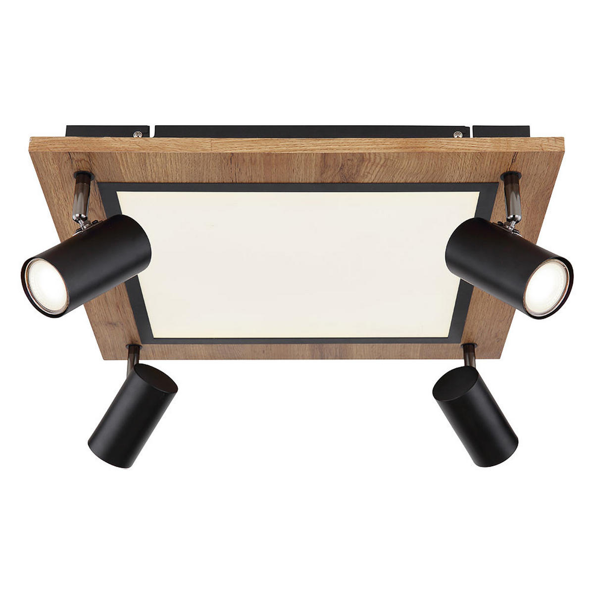 LED DECKENLEUCHTE ULLA Schwarz Holzoptik - Schwarz, Metall (45/45/13cm) - Globo Lighting