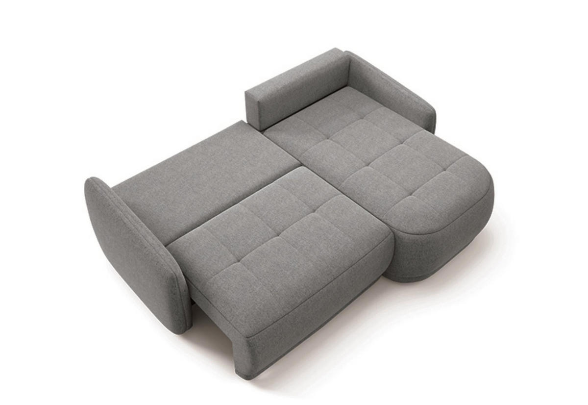 ECKSOFA Krabi Grau, mit Schlaffunktion - Grau, Holzwerkstoff (240/167cm) - Bettso