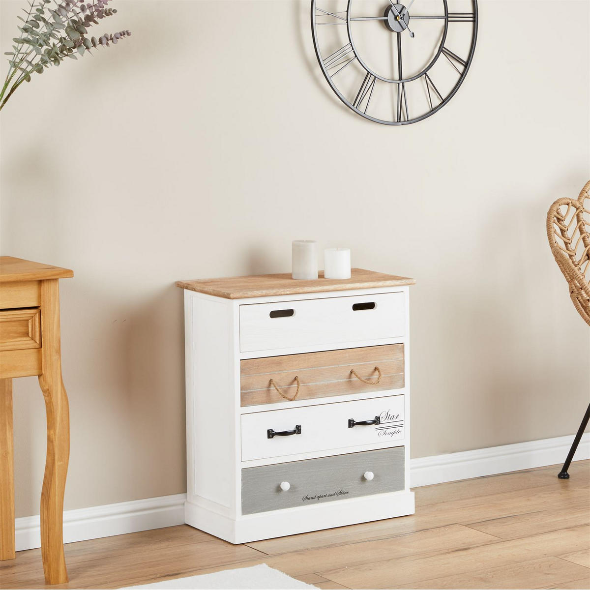 KOMMODE SALVA - Weiß, Holz (58/63/27cm) - CARO-Möbel