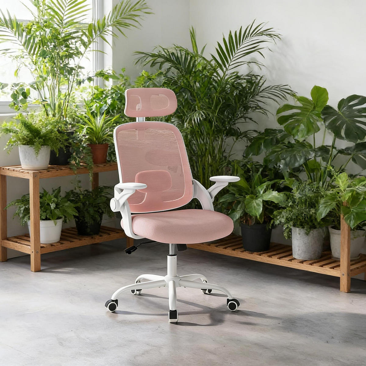 BÜROSTUHL Rosa 63.5/47/117.5 cm - Pink, Metall (63.5/117.5/47cm) - PANGIVO