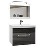 BADMÖBEL Badezimmer Silber / Ebenholz Royal, Glänzend und Matt - Silbereichenfarben, Holz (60/51/40cm) - B BELINI GROUP