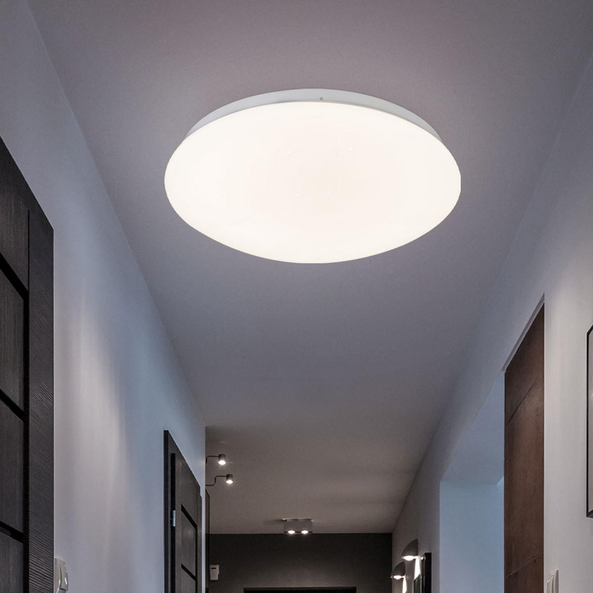 LED DECKENLEUCHTE Metall Weiß Sterneffekt - Weiß, Metall (29/29/9cm) - Globo Lighting