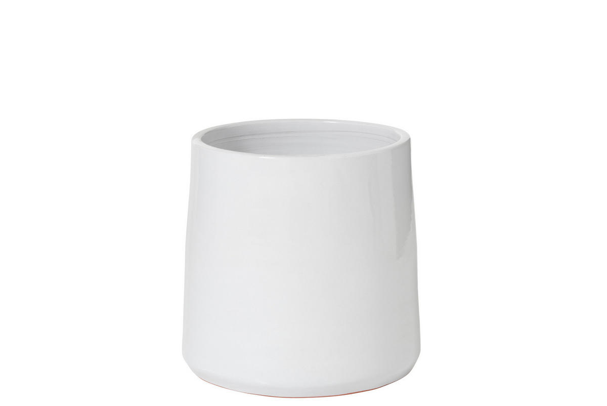BLUMENTOPF RUND - Töpferei - Weiß - L - Ø 26 cm - Weiß, Keramik (26/25cm) - J-Line