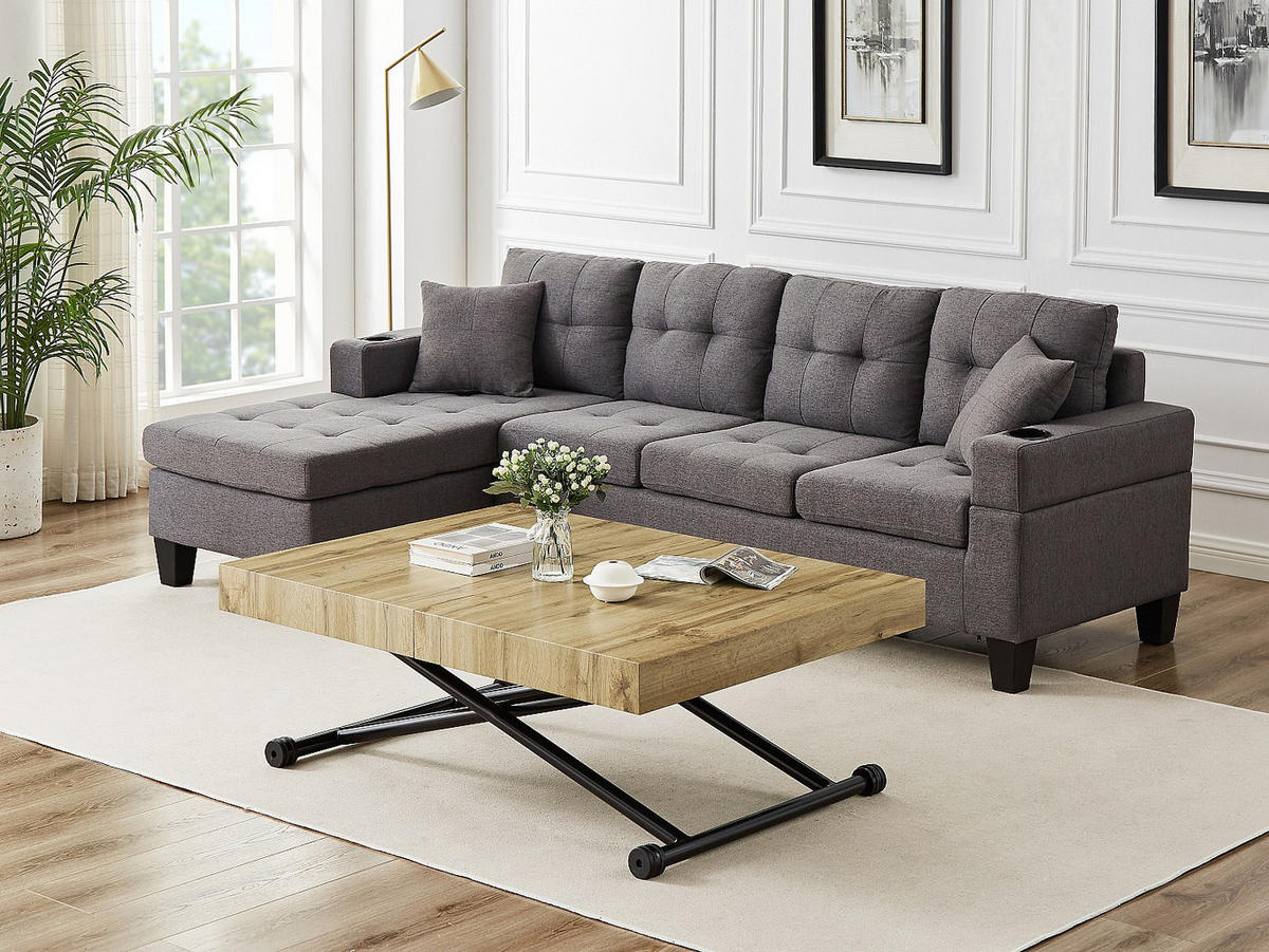 ESSTISCH - 4 Personen, 6 Personen - Holz, Platte - Schwarz, Naturfarben Hell - MORIALA - Schwarz/Naturfarben, Holz (90/220/75cm) - Vente-Unique