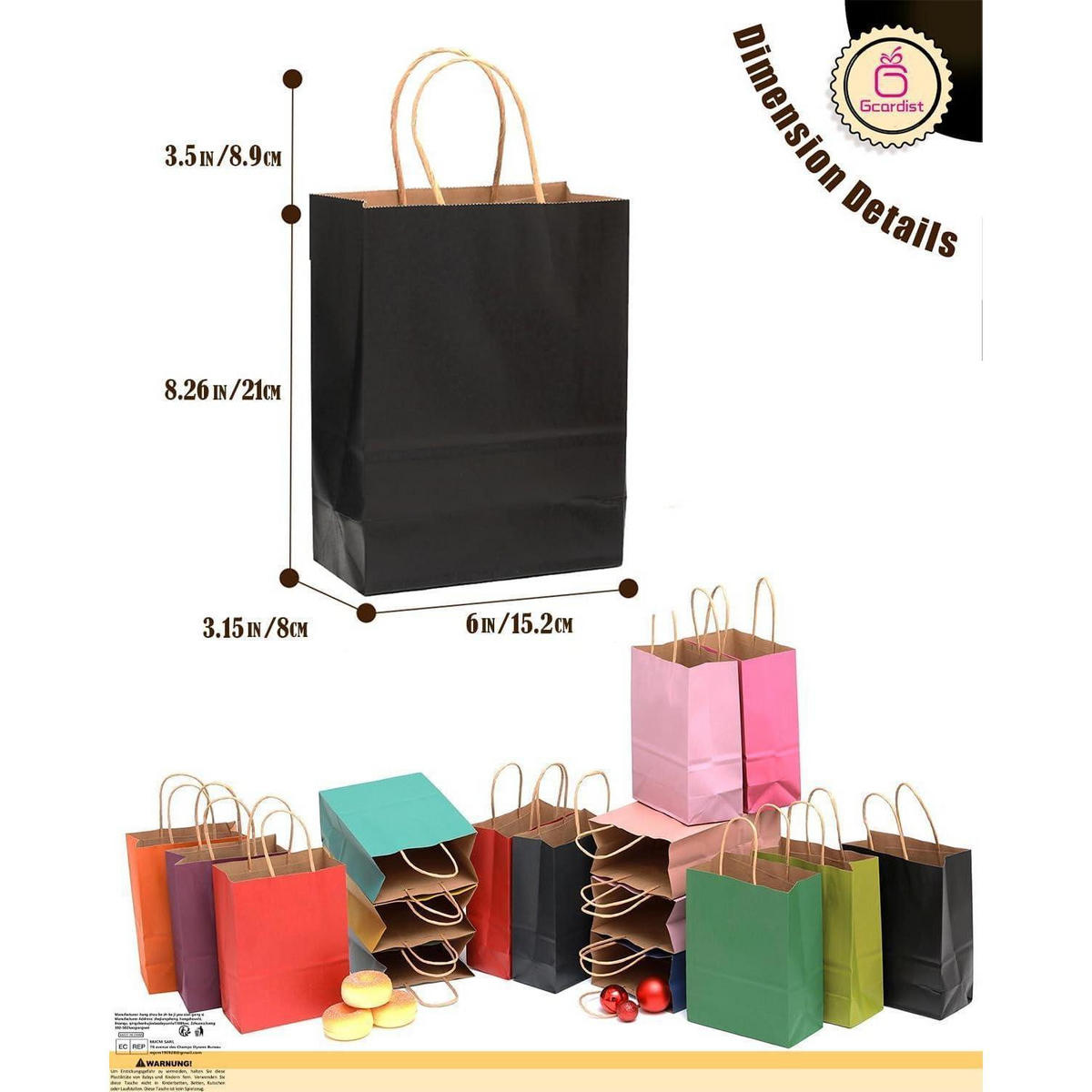 GESCHENKTASCHEN 32 Stück 21 x 15 x 8 cm Mehrfarbig - Multicolor, Papier (15/8/21cm)