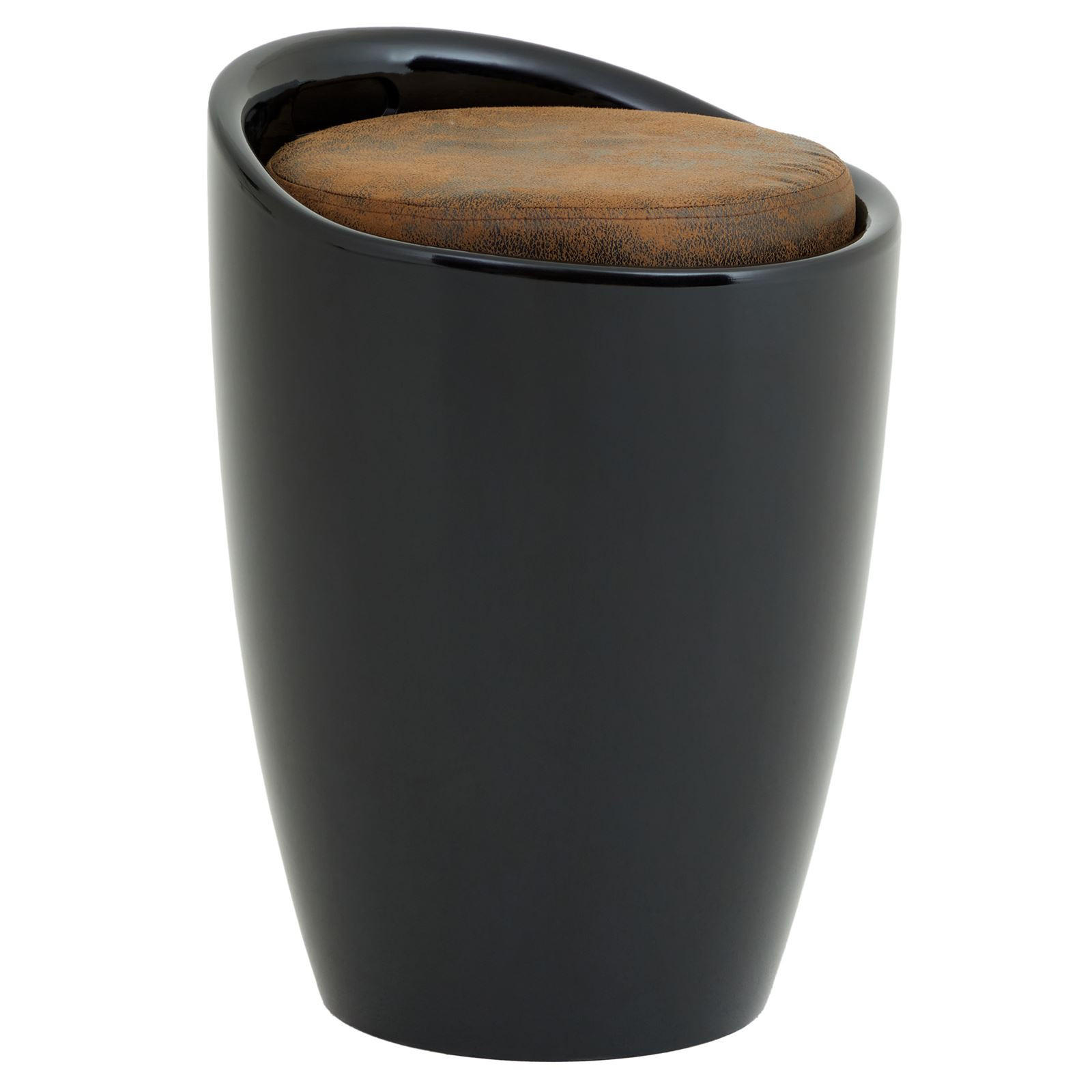 Idimex Sitzhocker Schwarz, Dunkelbraun 35x50x35 cm