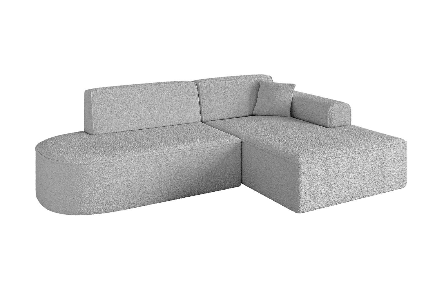 ECKSOFA Ottomane Rechts IREA-L1-v3 - 232x165x77 cm Hellgrau - Hellgrau, Holzwerkstoff/Textil (232/165cm) - ALTDECOR