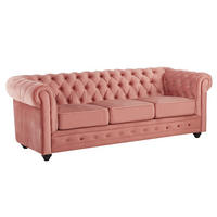 SOFA ohne Schlafmöglichkeit - -Sitzer - Samt, Stoff - Puderrosa - - Pink, Textil (205/72/88cm) - Vente-Unique