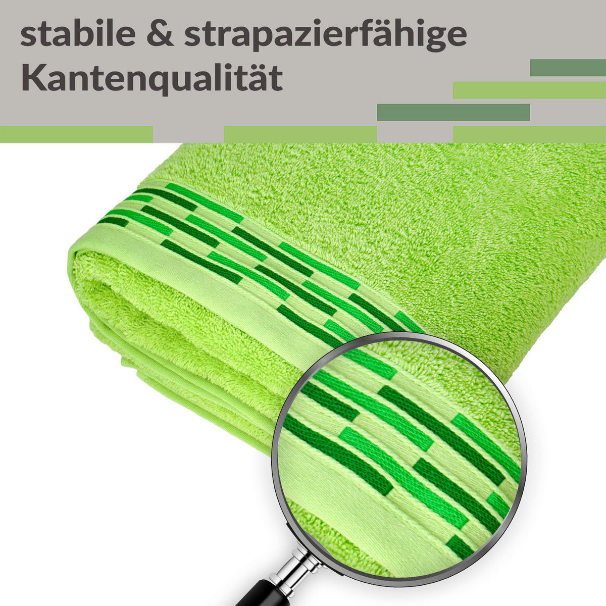 HANDTUCH Lugano Apfelgrün 2er 50x100 cm - Hellgrün, Textil (50/100cm) - Lashuma