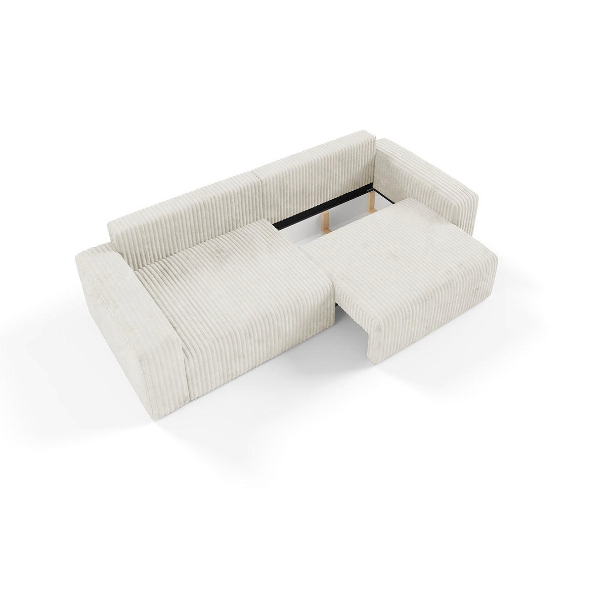 SOFA Angela 3 Sitzplätze Gebrochenes Weiß - Weiß, Holz (252/86/105cm) - Petits-meubles