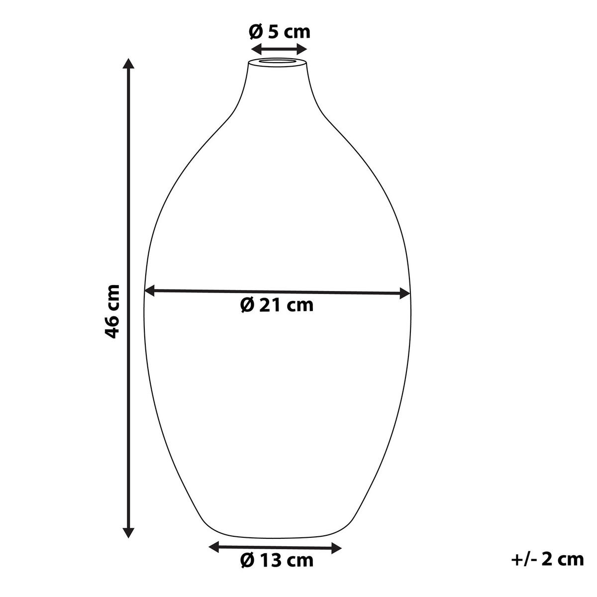 DEKOVASE Terrakotta weiß Baeza - Weiß, Stein (46cm) - Beliani