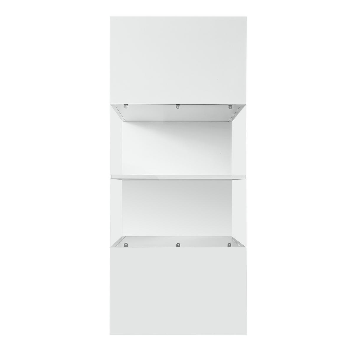 KONFERENČNÍ stolek ze skla a MDF, 120/50/38,5 cm bílý, s LED osvětlením a úložným prostorem - bílá, kompozitní dřevo (120/50/38.5cm) - BEAOK