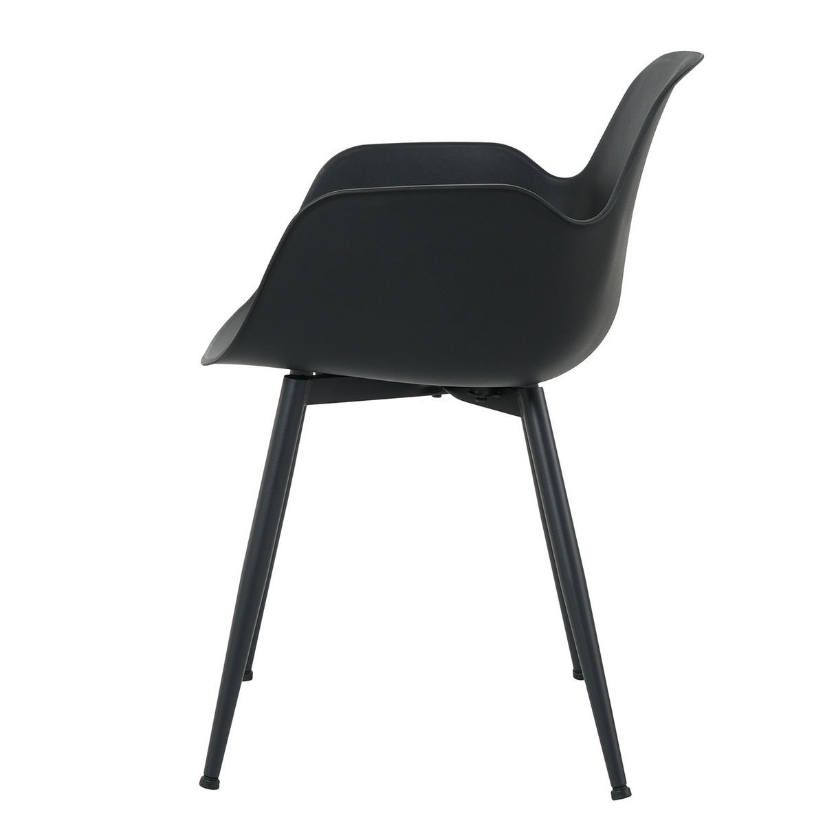 ESSZIMMERSTUHL - 2er-Set - Schwarz, Kunststoff/Metall (55/79/54cm) - home24