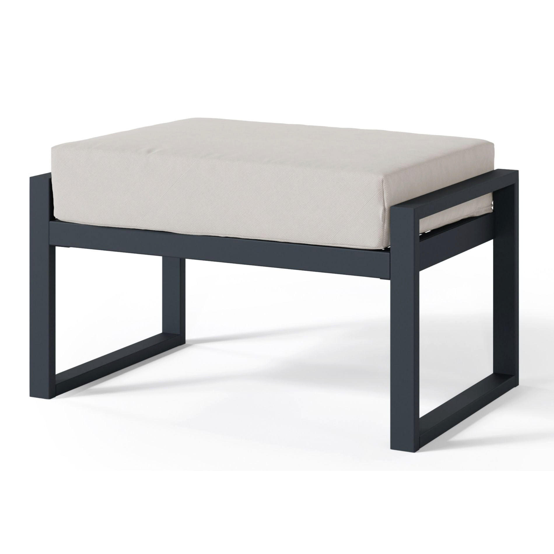 GARTENHOCKER Dywilly Grau/Schwarz mit wasserabweisendem Stoff - Grau, Textil (60/42/45cm) - Selsey
