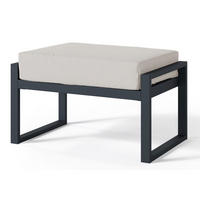 GARTENHOCKER Dywilly Grau/Schwarz mit wasserabweisendem Stoff - Grau, Textil (60/42/45cm) - Selsey