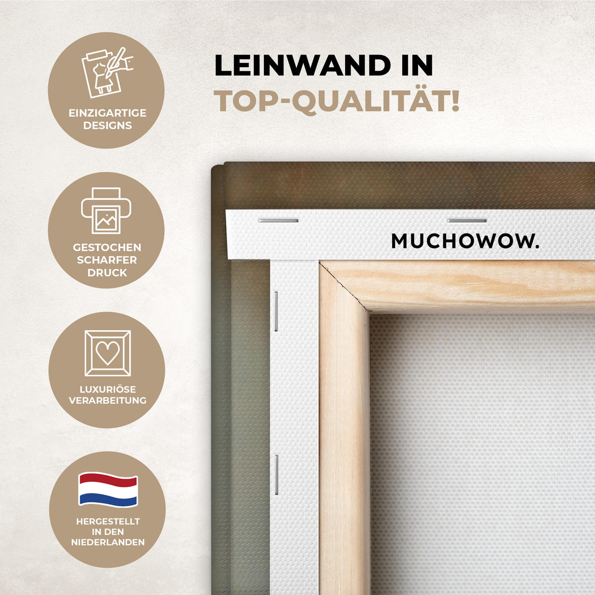 LEINWANDBILD Alte Meister - Blumen - Balthasar van der Ast Wandbilder 80x60 cm - Hellbraun, Textil (80/60cm) - MuchoWow