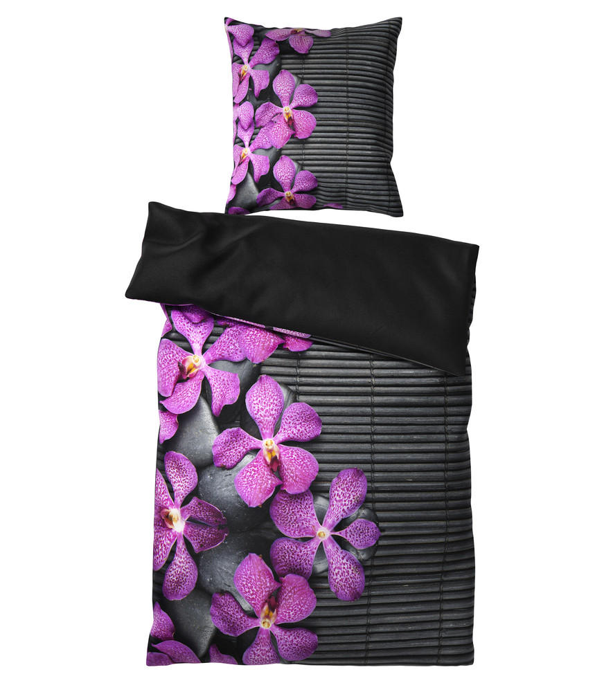 BETTWÄSCHE 2-teilig Vanda - Violett, Naturmaterialien (135/200cm) - Sanilo