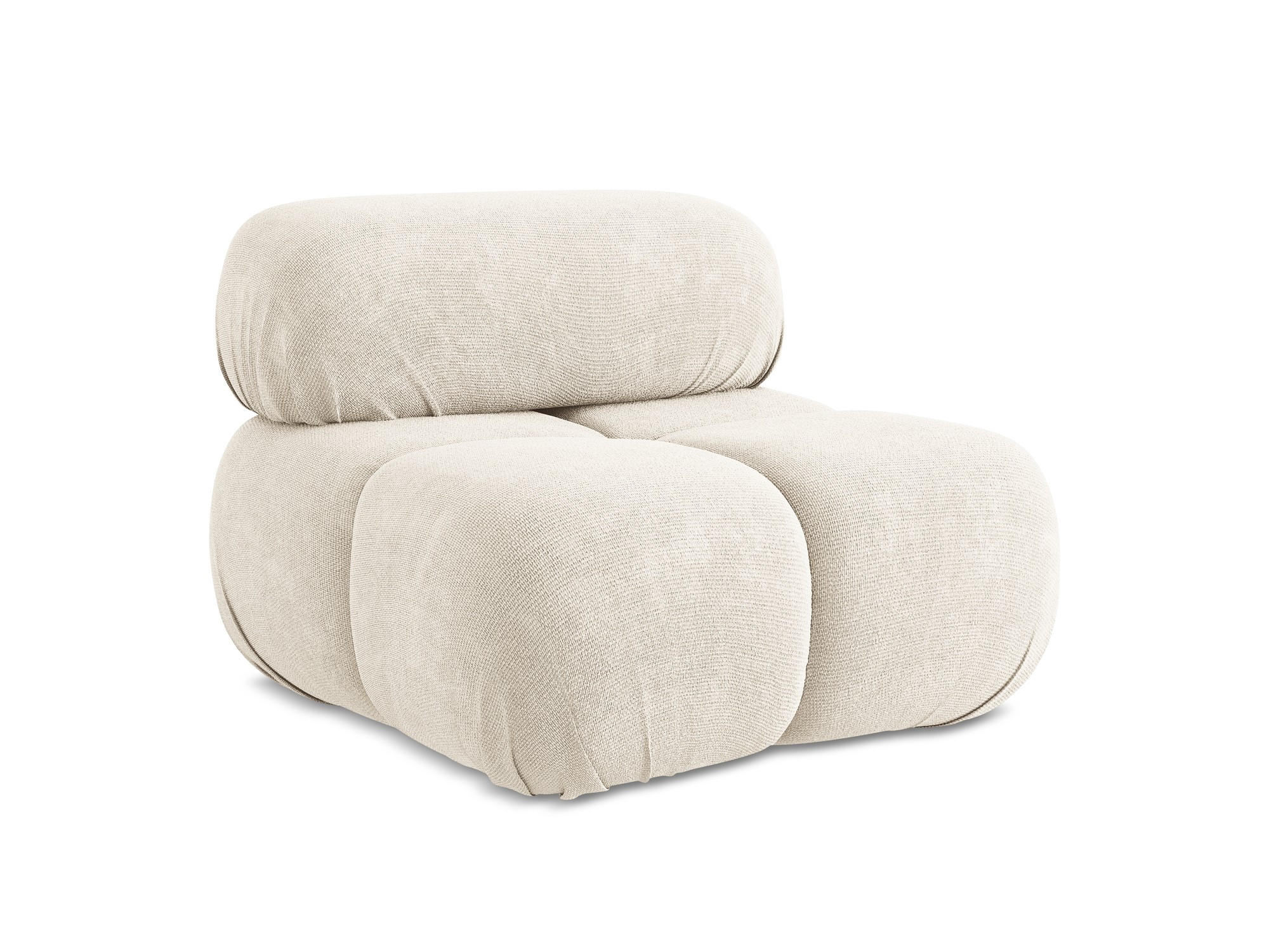 SESSEL Chenille Stoff Beige - Beige/Creme, Kunststoff/Textil (96/70/95cm) - Makamii