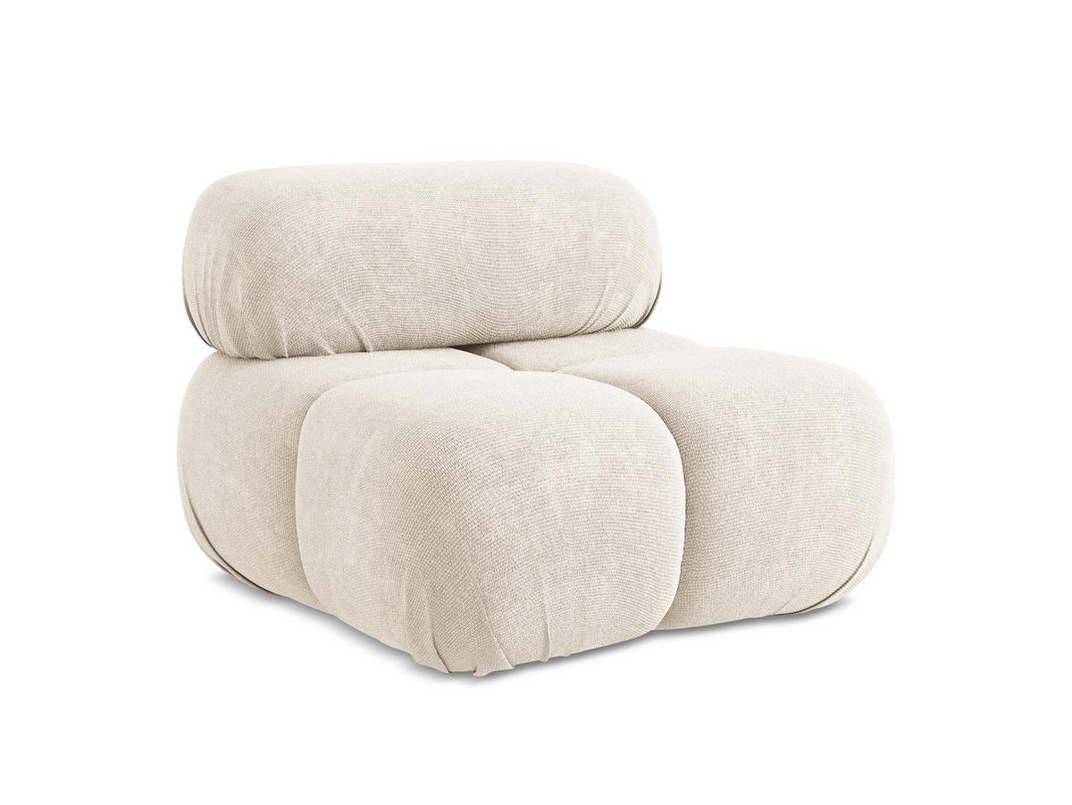 SESSEL Chenille Stoff Beige - Beige/Creme, Kunststoff/Textil (96/70/95cm) - Makamii