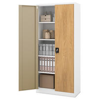 AKTENSCHRANK abschließbar KADO Flügeltüren 195x90x40cm Weiß-Goldene Eiche - Weiß, Metall (90/195/40cm) - DELUKE