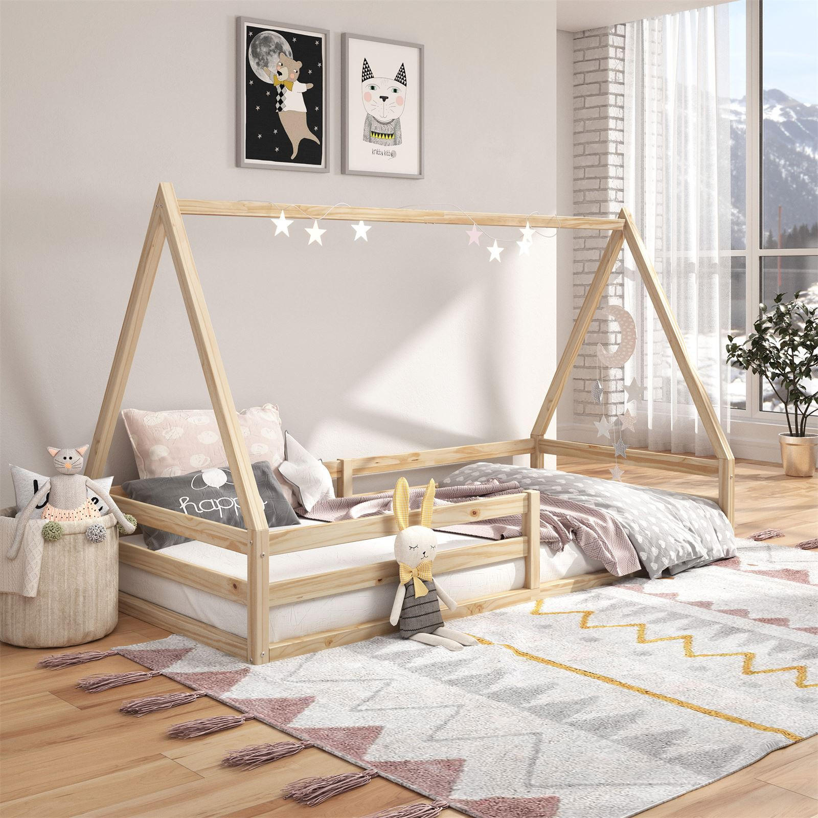 HAUSBETT SILA 90X200 CM - Naturfarben, Holz (96/152/206cm) - IDIMEX