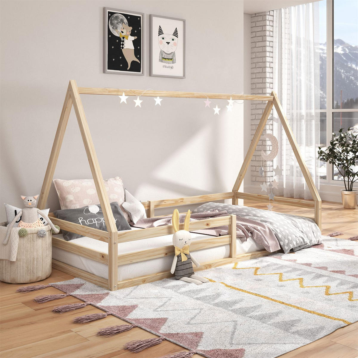 HAUSBETT SILA 90X200 CM - Naturfarben, Holz (96/152/206cm) - IDIMEX