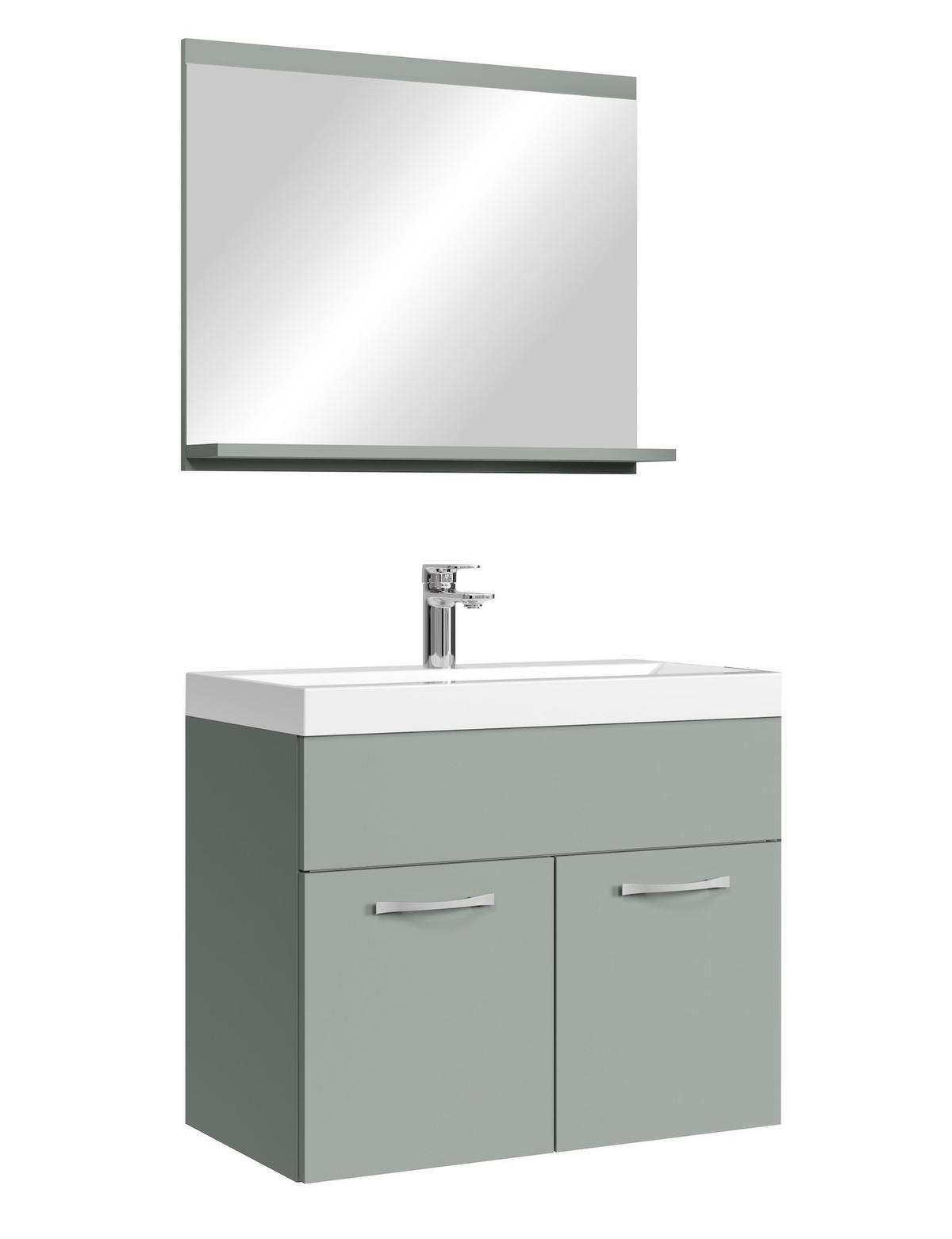 BADMÖBEL-SET Montreal 3 Teile Grün Matt - 60 x 35 x 51 cm - Grün, Holz (60/51/35cm) - Badplaats