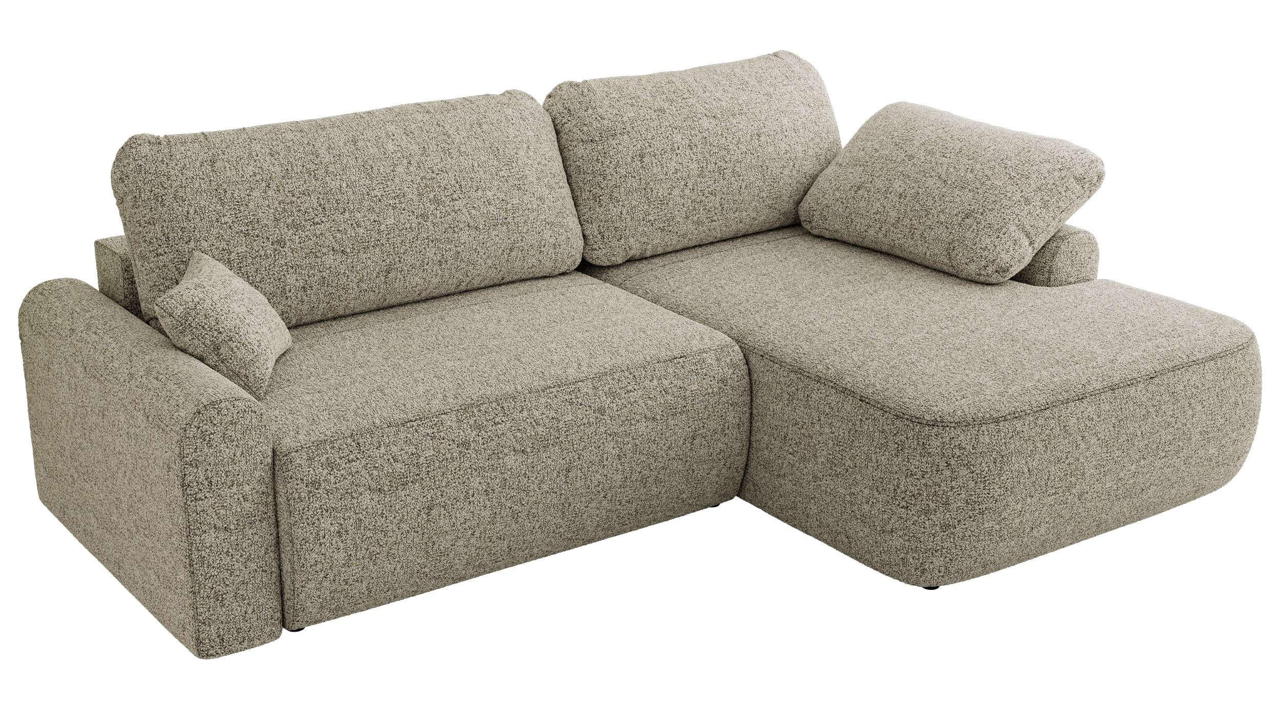 ECKSCHLAFSOFA CUBO L Beige Struktur - rechts - Beige/Schwarz, Kunststoff/Textil (187/273cm) - MKS