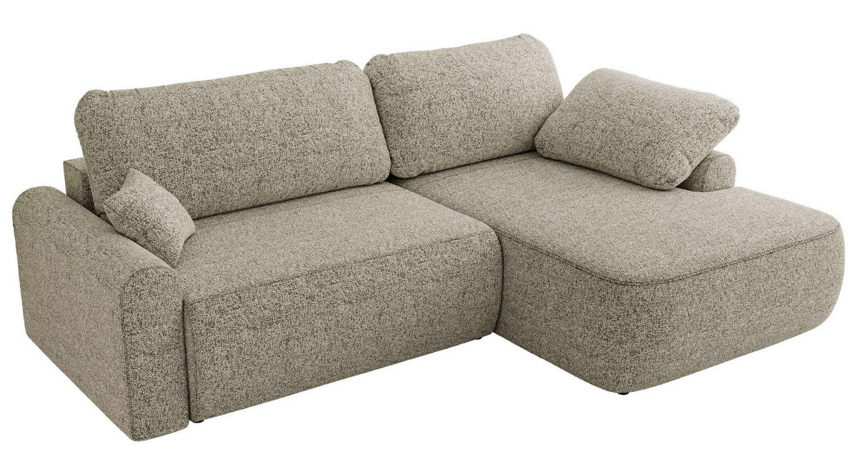 ECKSCHLAFSOFA CUBO L Beige Struktur - rechts - Beige/Schwarz, Kunststoff/Textil (187/273cm) - MKS