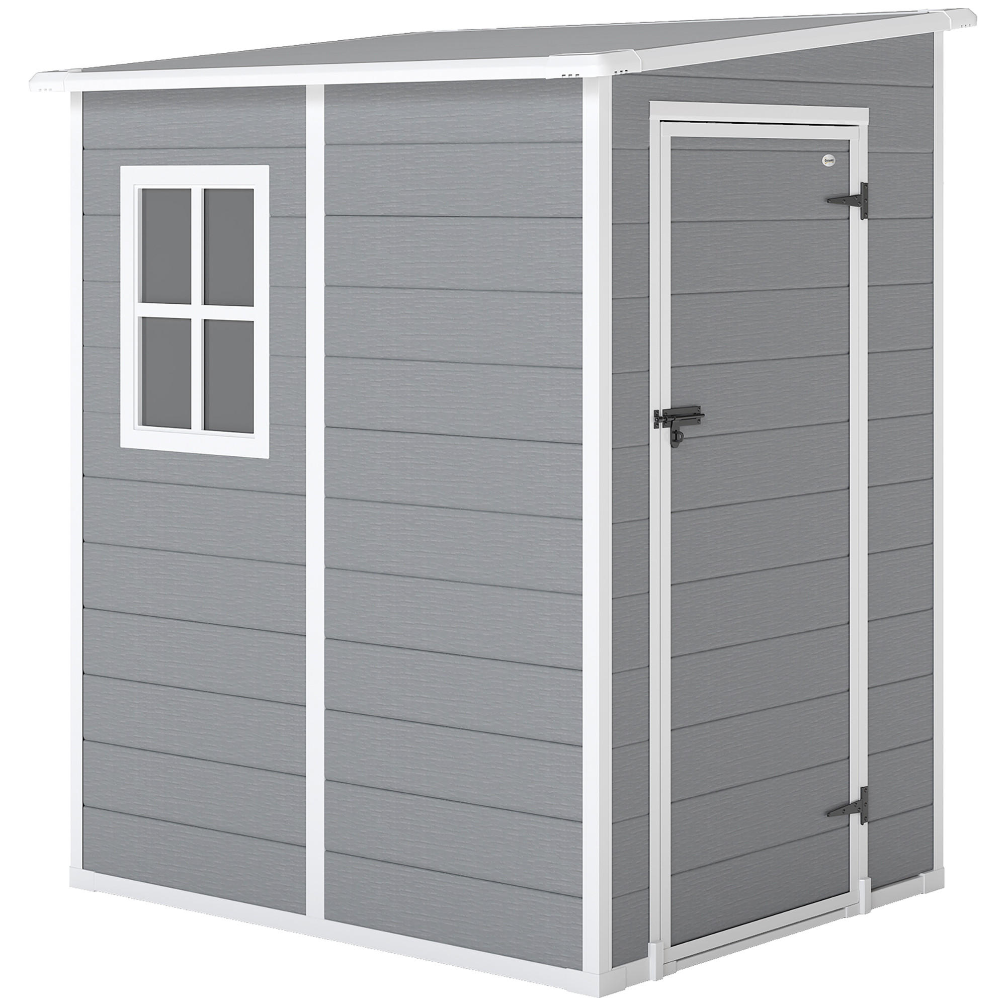 GERÄTEHAUS 1,54m³, Gartenhaus mit Pultdach, 122 x 149 x 192/177 cm Gartenschrank - Grau, Metall (149/192/122cm) - Outsunny