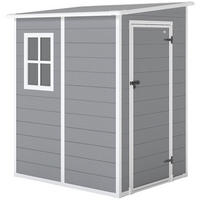 GERÄTEHAUS 1,54m³, Gartenhaus mit Pultdach, 122 x 149 x 192/177 cm Gartenschrank - Grau, Metall (149/192/122cm) - Outsunny