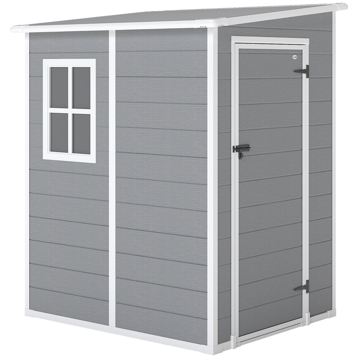 GERÄTEHAUS 1,54m³, Gartenhaus mit Pultdach, 122 x 149 x 192/177 cm Gartenschrank - Grau, Metall (149/192/122cm) - Outsunny