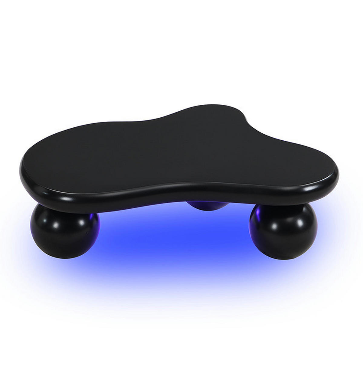 COUCHTISCH 95/62,5/32 cm in Schwarz mit LED-Beleuchtung im Wolkendesign - Schwarz, Holzwerkstoff (95/62.5/32cm) - Flora Grace