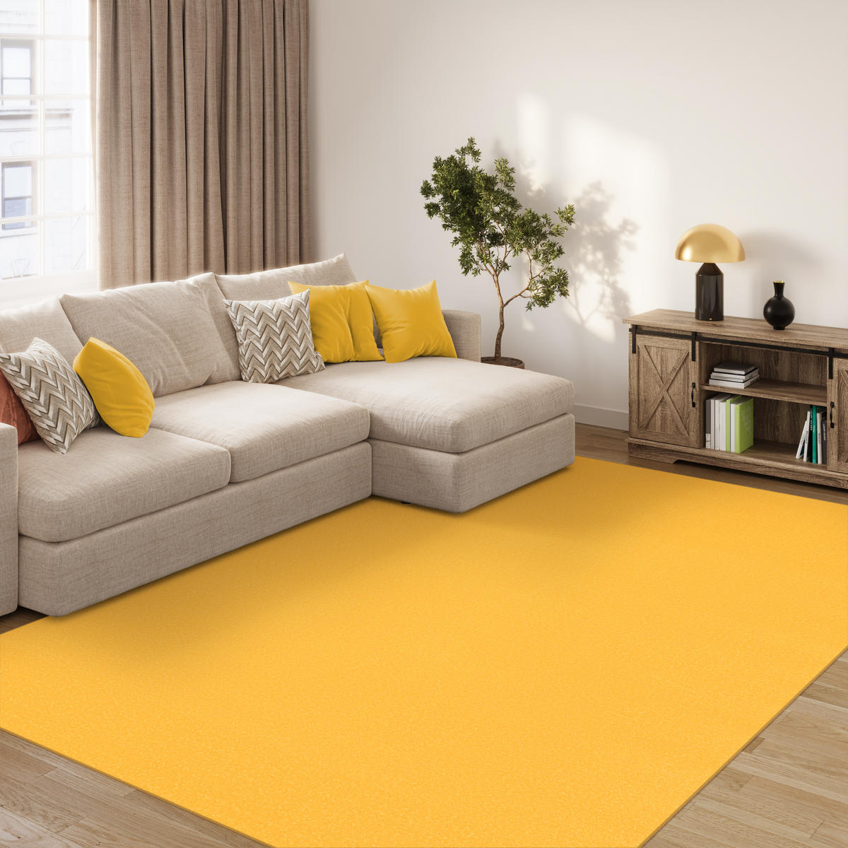 TEPPICH Mono Gelb 140/200 cm - Gelb, Kunststoff (140/200cm) - Tapiso