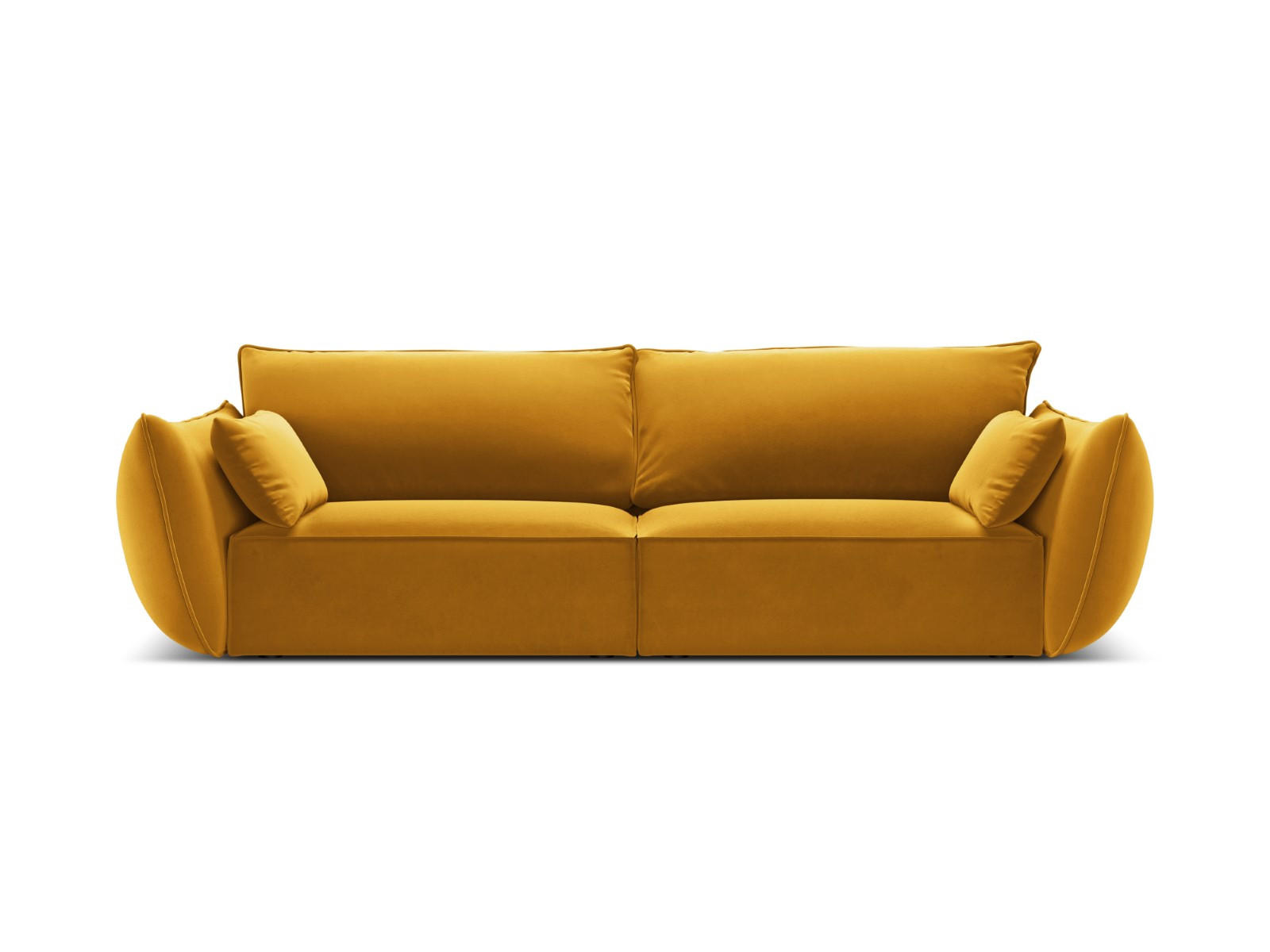 SOFA Kaelle aus Samt gelb 3 Sitzplätze - Gelb, Textil (100/85/208cm) - Micadoni