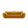 SOFA Kaelle aus Samt gelb 3 Sitzplätze - Gelb, Textil (100/85/208cm) - Micadoni