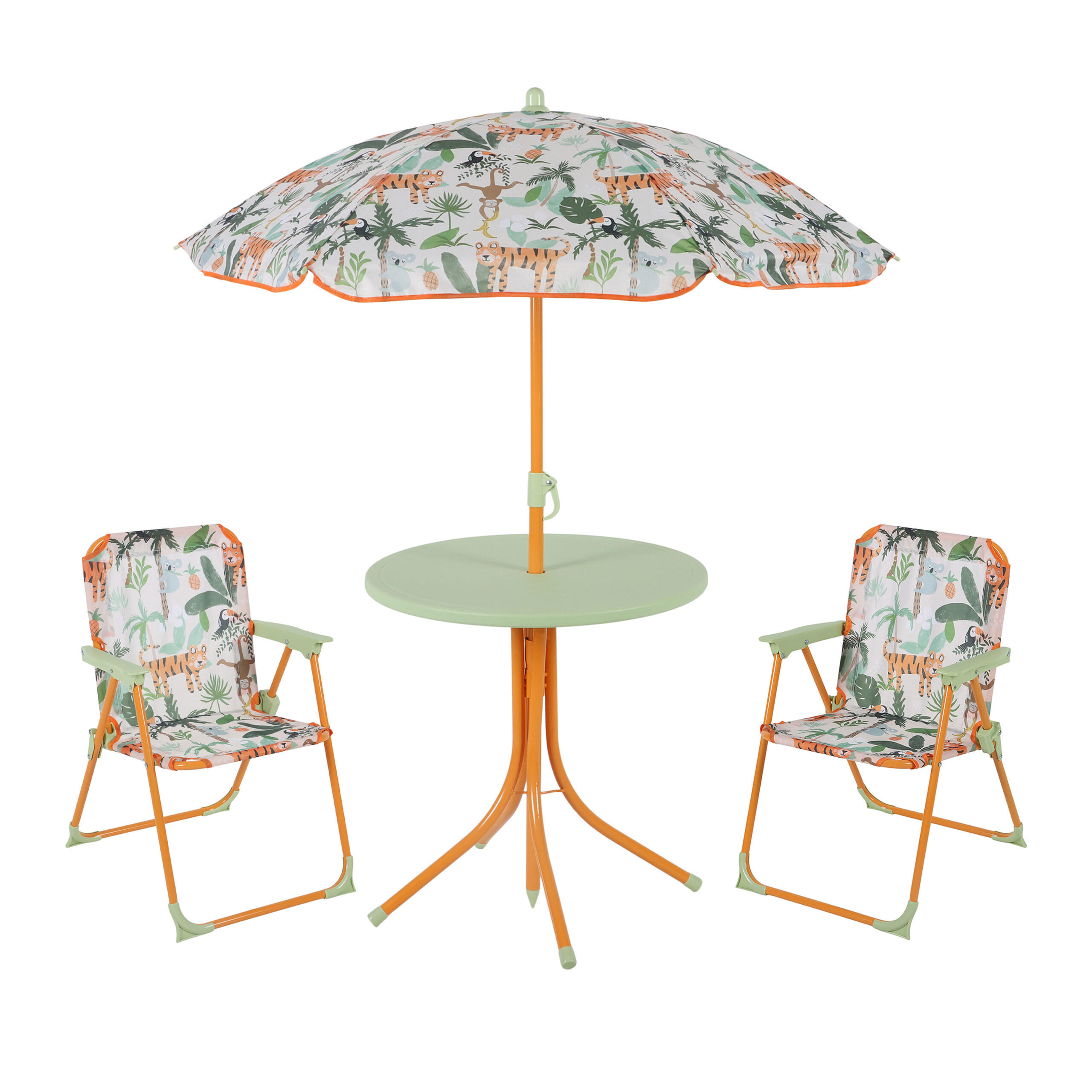 DĚTSKÁ sedací skupina pro kempování - různobarevná, kov/textil (100/126/100cm) - Relaxdays