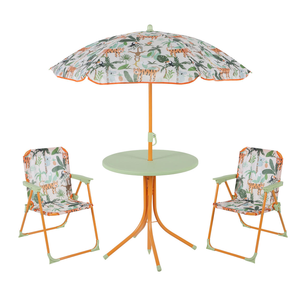 DĚTSKÁ sedací skupina pro kempování - různobarevná, kov/textil (100/126/100cm) - Relaxdays