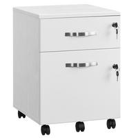 ROLLCONTAINER Ken - Weiß, Holzwerkstoff (44/40/55cm) - VASAGLE