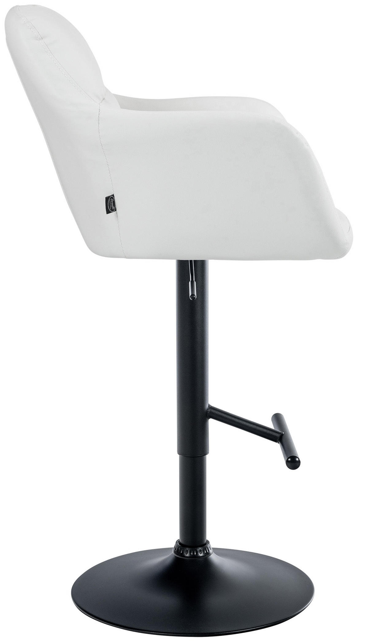 BARHOCKER Lederlook weiß - Schwarz/Weiß, Textil (57/97/59cm) - CLP