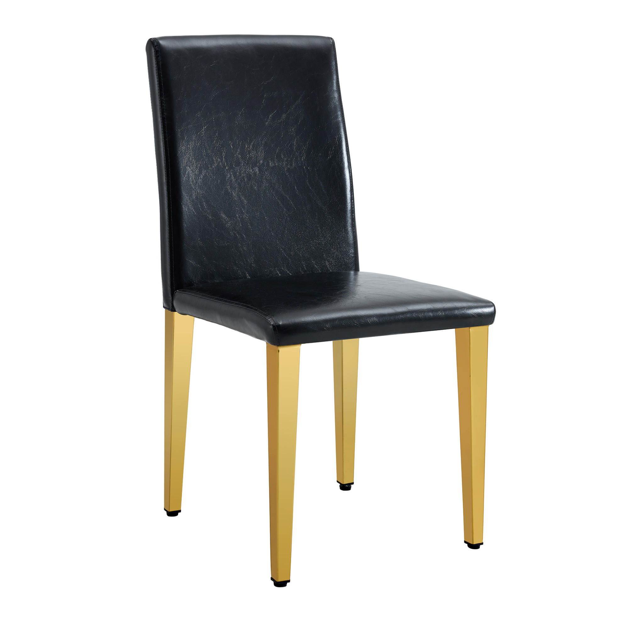 ESSZIMMERSTUHL 2er-Set PU-Leder Schwarz Gold - Schwarz, Metall (47/90/41.1cm) - Meubliv