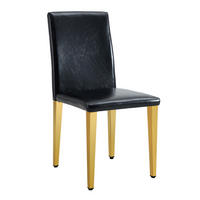 ESSZIMMERSTUHL 2er-Set PU-Leder Schwarz Gold - Schwarz, Metall (47/90/41.1cm) - Meubliv