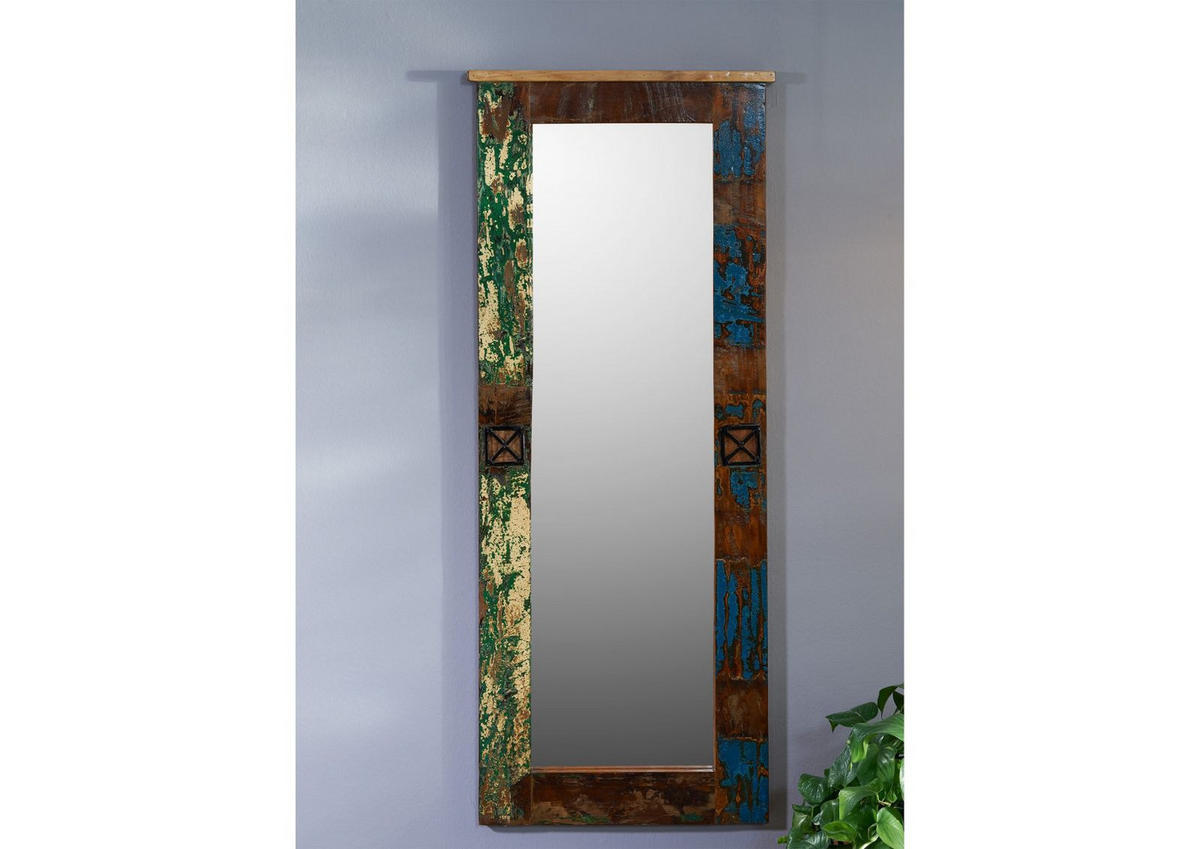 SPIEGEL Altholz 59x5x145 mehrfarbig lackiert NATURE OF SPIRIT #112 - Multicolor, Holz (59/145/5cm) - Massivmoebel24