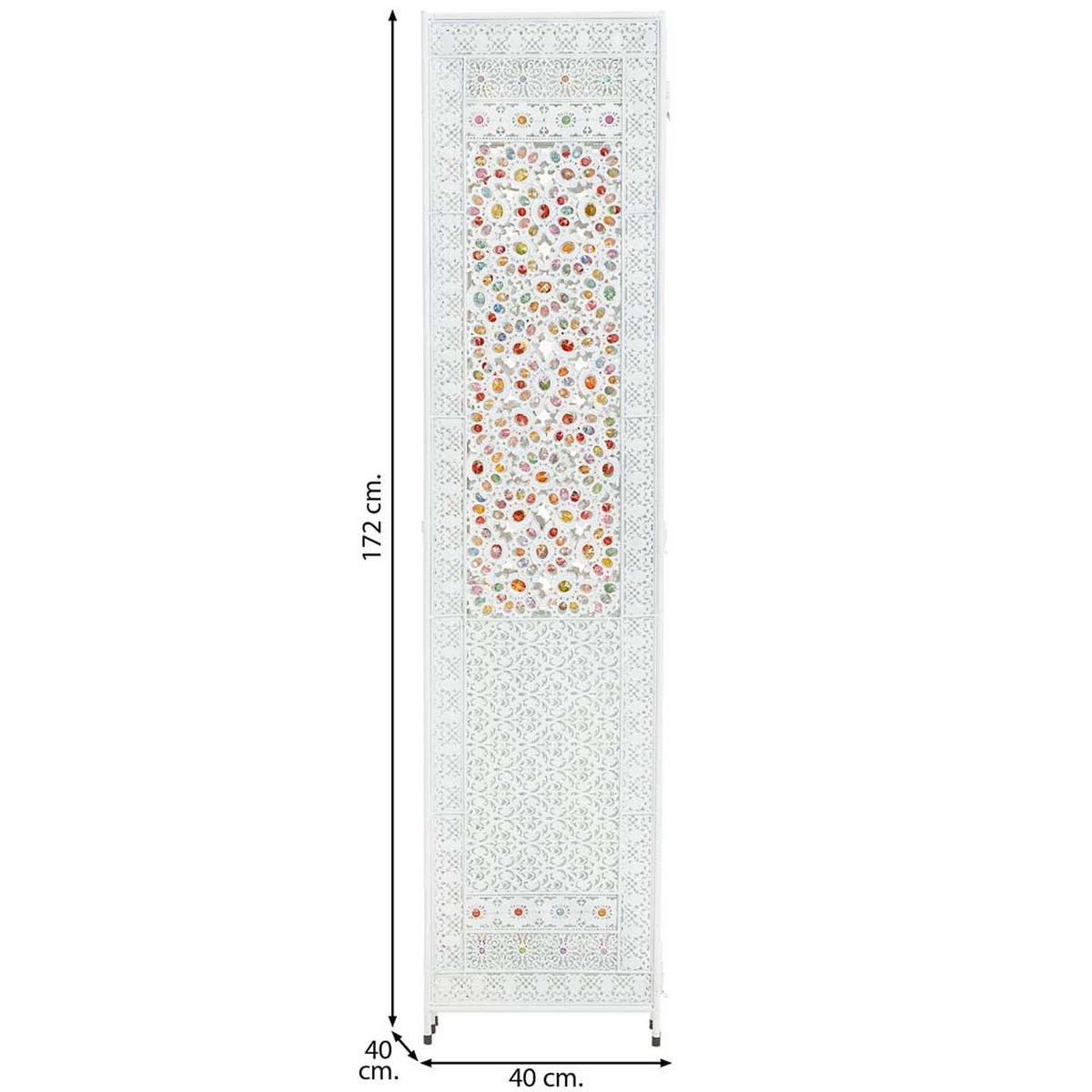 PARAVENT aus geflochtenem Papier, weiß, 160x3x172cm - Weiß, Metall (160/172/3cm) - Wanderlust