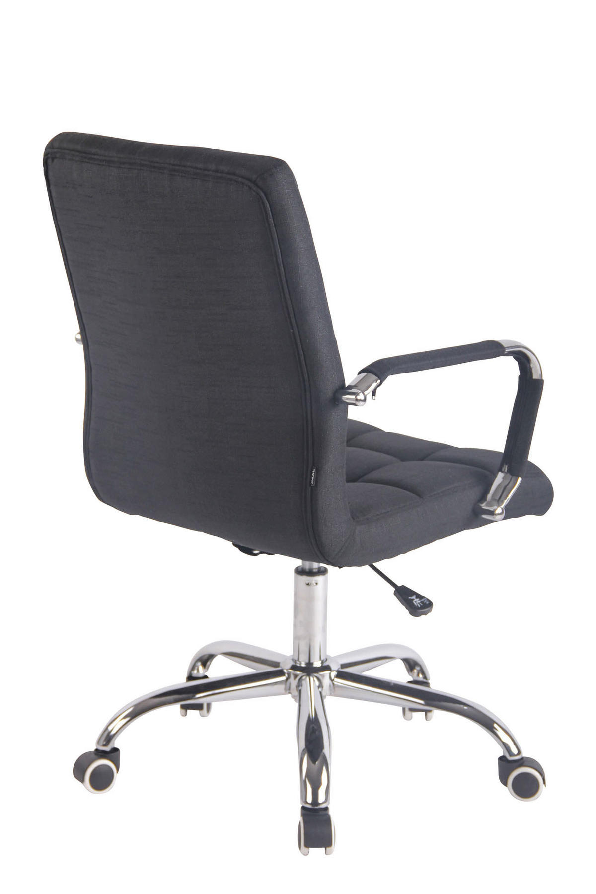 DREHSTUHL Stoff schwarz - Chromfarben/Schwarz, Textil/Metall (56/94/62cm) - CLP