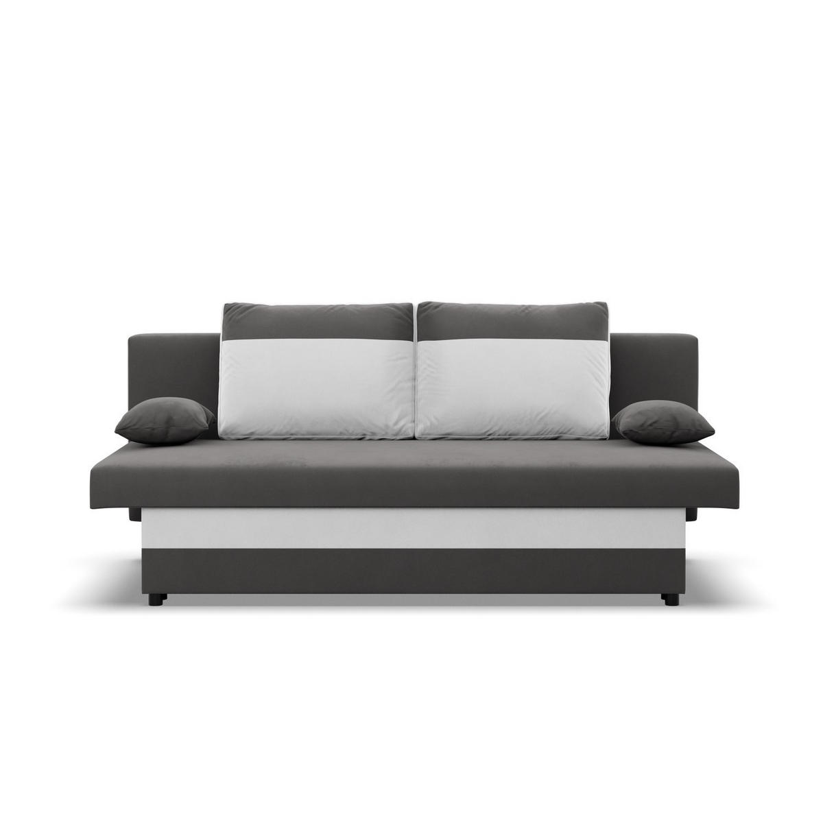 SOFA 3-SITZER MIT SCHLAFFUNKTION NOLA Grau/Weiß - Weiß/Grau, Textil (86/85/191cm) - Mebligo