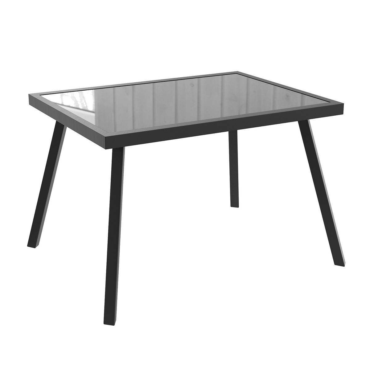 GARTENSETS aus Eisen 114x60x77cm Grau mit Sicherheitsglas-Coffeetable - Grau, Metall - Modfu