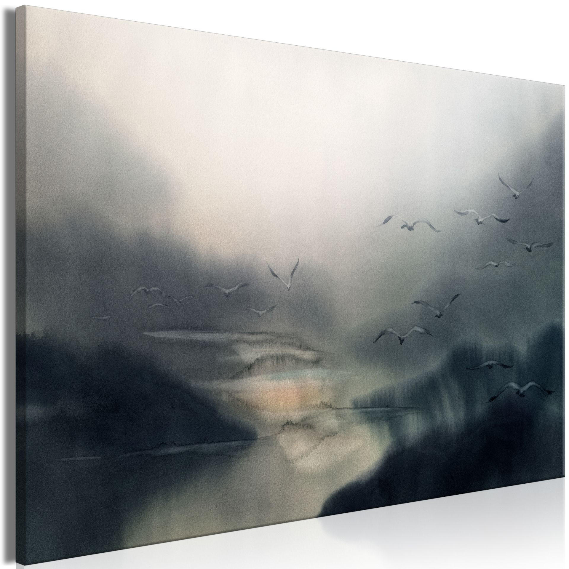 KUNSTDRUCK Grau 60/40 cm - Grau/Grün, Textil (60/40cm) - KUNSTLOFT