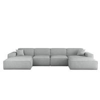 WOHNLANDSCHAFT Celes Premium In Artico - Hellgrau, Holzwerkstoff/Textil (378/73/165cm) - Fun Möbel